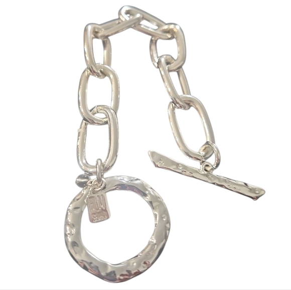 Robert Lee Morris Soho Silver Textured Chain Link Bracelet - Picture 8 of 10